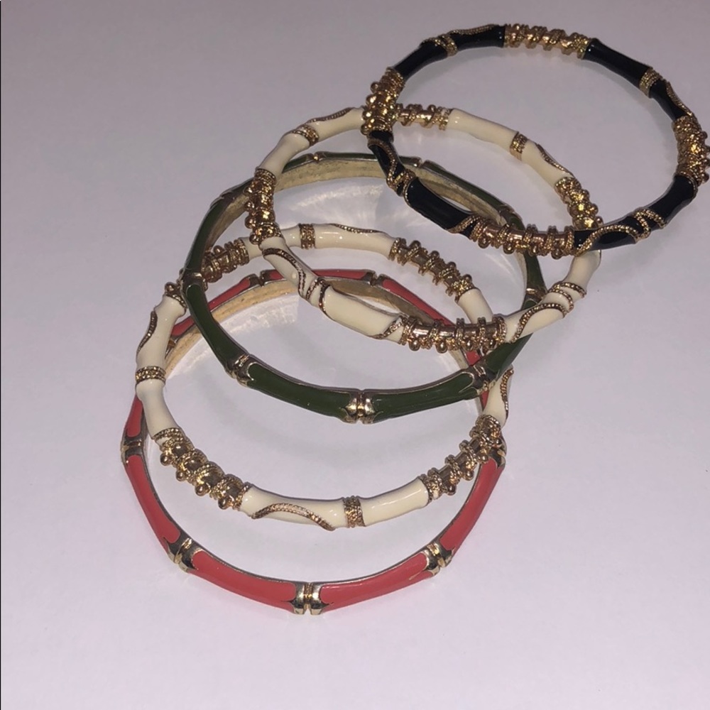 Enamel bracelets set of 5